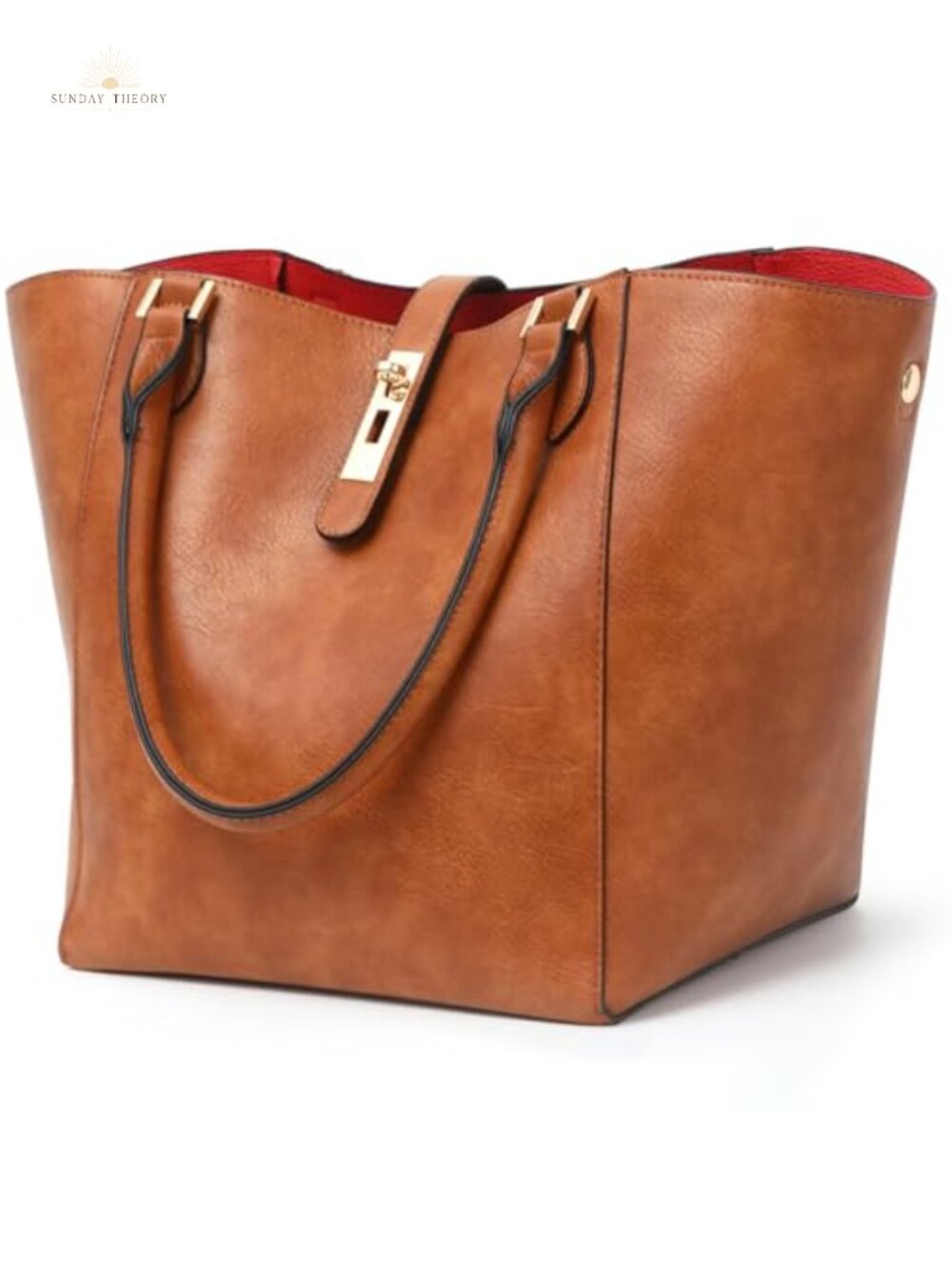 Large Work Tote Bag for Women Bucket Purse Designer Handbag Faux Leather